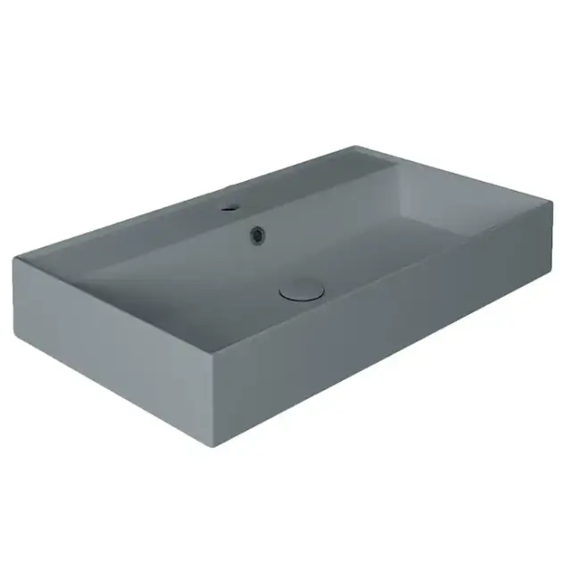 Simas Agile Раковина подвесная/накладная  81х46см., с 1 отв., с переливом, цвет: Cemento matt