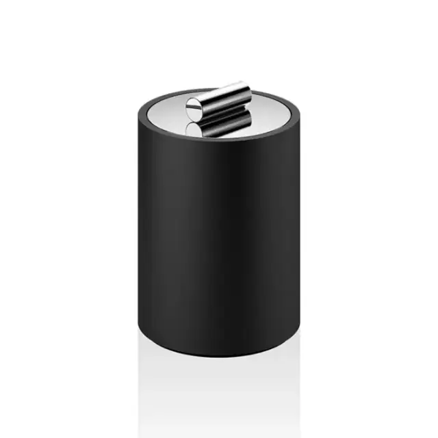 Decor Walther Black Stone DMD S Баночка универсальная 11x8см, с крышкой, цвет: черный матовый / хром