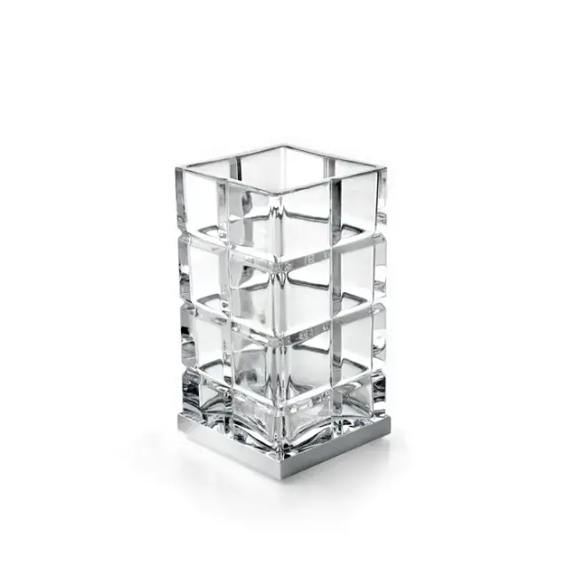 3SC Palace Стакан настольный 7,5хh14х7,5 см, цвет: прозрачный хрусталь/никель сатинированный матовый