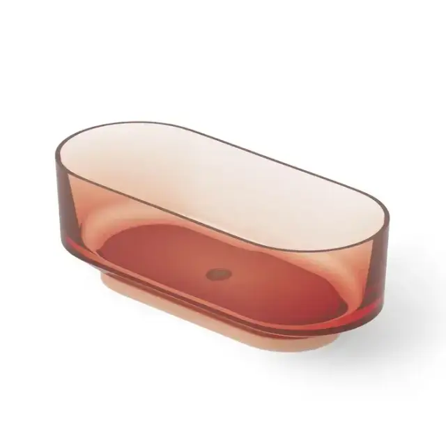 Dea Design Shadow Ванна 170x72x56см., отдельностоящая, Glasstech, прозрачная смола, цвет: brown copper