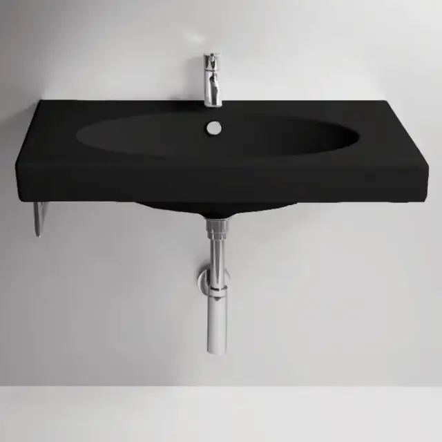 Simas Lft Spazio Раковина 80х49.5 см, 1 отв., цвет: черный