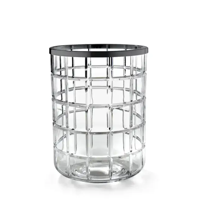 3SC Palace Урна 20хh28х20 см, цвет: прозрачный хрусталь/никель сатинированный черный матовый