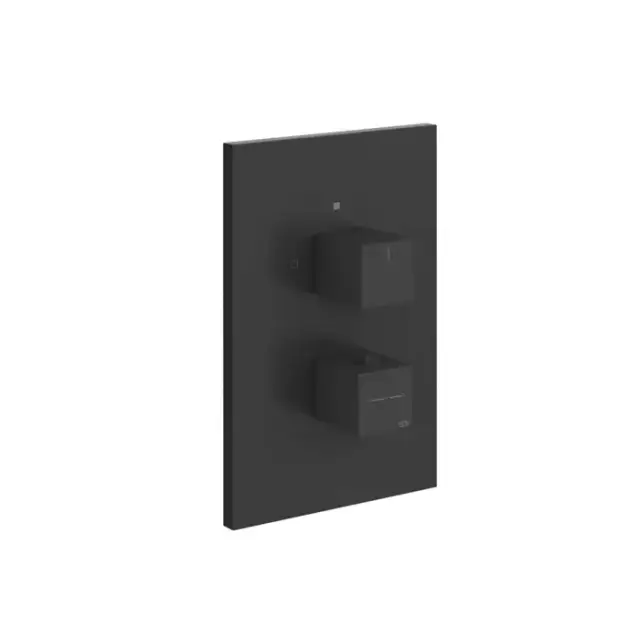Gessi Rettangolo Смеситель для душа, встраиваемый, термостатический, подключение на 3/4”, с переключателем на 3 выхода, внешняя часть, цвет: Black XL