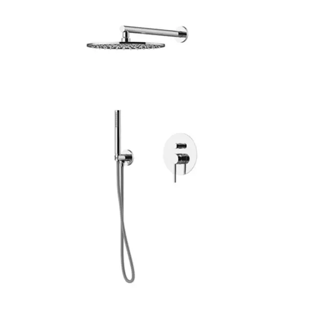 GATTONI CIRCLE TWO/ONE Комплект для душа со встроенным смесителем с ручной лейкой и верхним душем 250 мм, цвет: хром