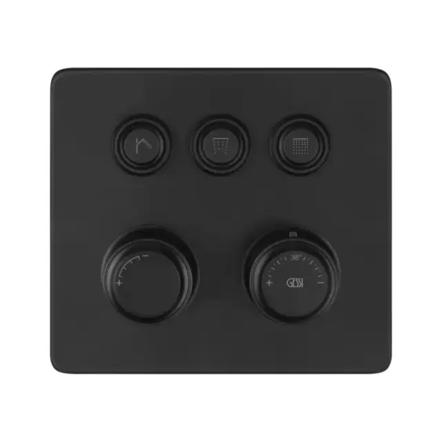 Gessi Hi-Fi Eclectic Смеситель для душа настенный встраиваемый, термостатический, с 3 запорными кнопками, цвет: черный матовый