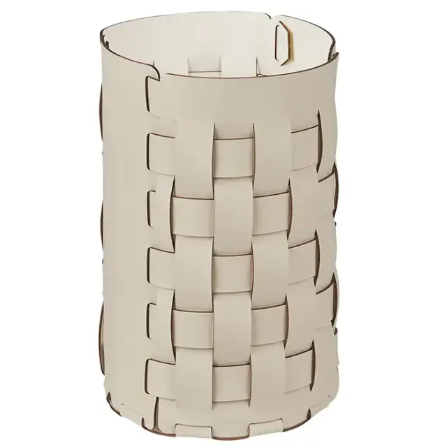 Colombo Adj Корзина для мусора Bottega D22xH35см., напольная, цвет: панна котта/белый