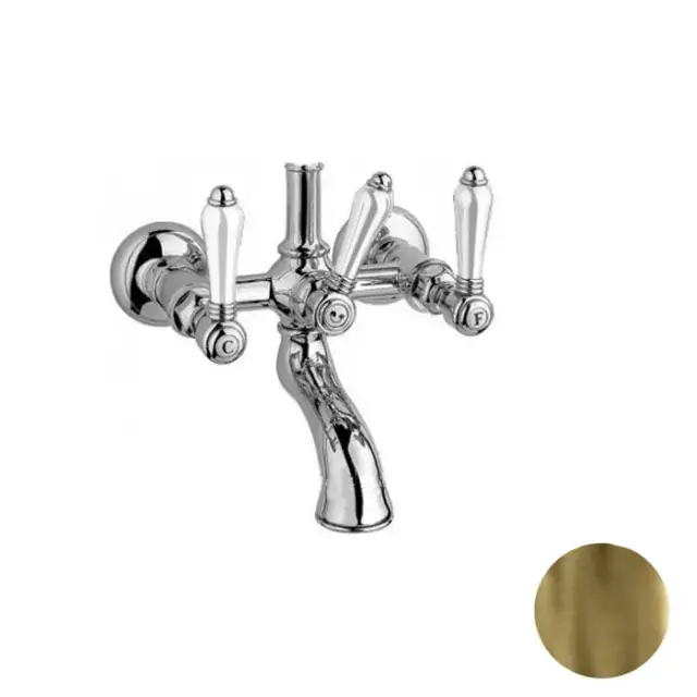 Nicolazzi P.M.Blanc Смеситель для ванны, настенный, с переключателем ванна/душ, вывод сверху 3/4&quot;, ручки белая керамика, цвет: