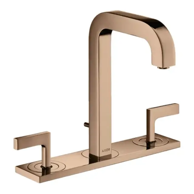 Axor Citterio Смеситель для раковины 170, на 3 отв., ручка: рычаг, с панелью, с донным клапаном, цвет: полированное красное золото