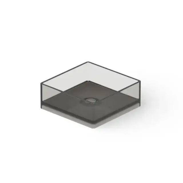 Dea Design Washbasins Раковина 40х40х15см., накладная, без отв., Glasstech, прозрачная смола, цвет: Smoky Black R4