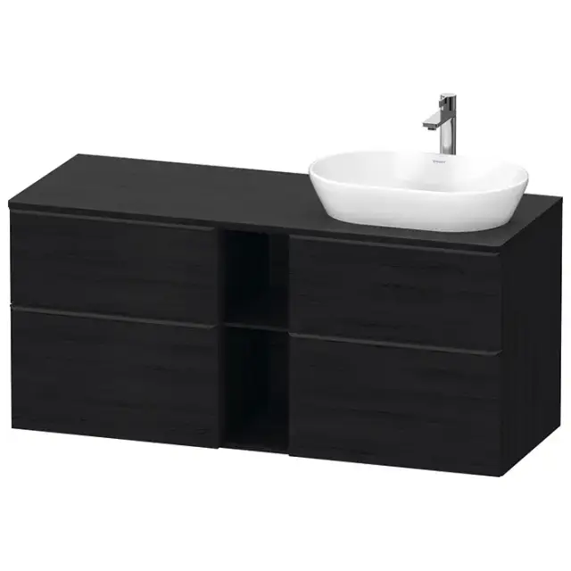 Duravit D-Neo Тумбочка подвесная 64.4x140x55 см, раковина, 2 ящика, цвет: Black Oak
