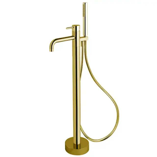 Fima Carlo Frattini Spillo Up Смеситель для ванны, напольный, с ручным душем, цвет: золото