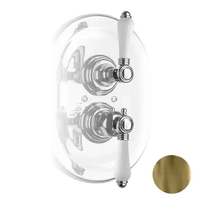 Nicolazzi P.M. Blanc Смеситель для душа, встраиваемый, термостатический, внешняя часть, 3/4” с   запорным вентилем, цвет: бронза