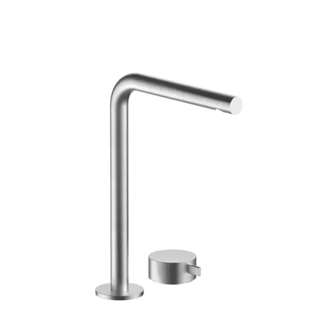 Fantini AF/21 Смеситель для раковины, 2 отв., высокий удлиненный излив, излив: 19 см, цвет: матовая натуральная сталь