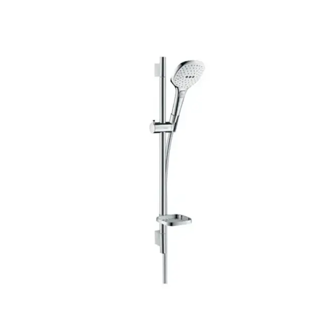 Hansgrohe Raindance Select E Душевой набор: штанга 65см., ручной душ 120, 3jet (Rain, RainAir, WhirlAir), EcoSmart, мыльница, шланг, цвет: белый/хром