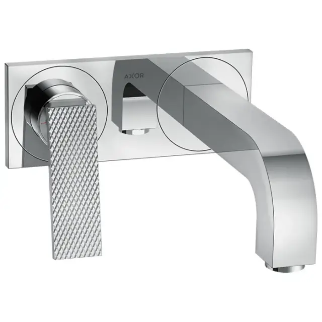 Axor Citterio Смеситель для раковины, встраиваемый, излив 220 мм, с панелью, с текстурой, внешняя часть, цвет: хром