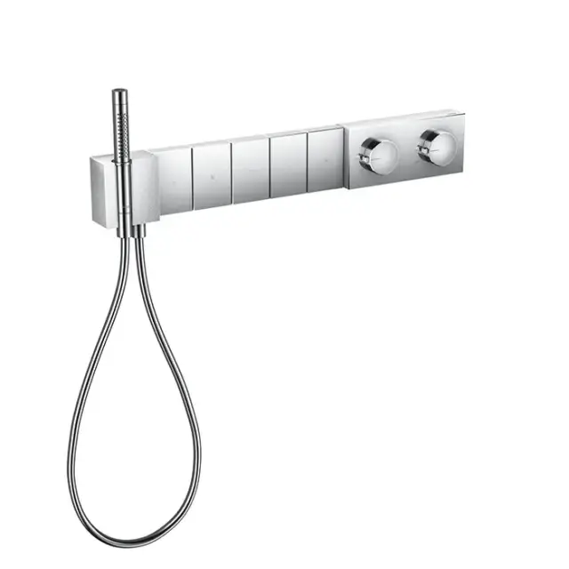 Axor Edge Смеситель для душа 680/100, встраиваемый, термостат, на 5 источников, с ручным душем, алмазная огранка, внешняя часть, цвет: хром