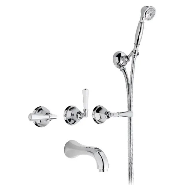 Nicolazzi Teide Смеситель для ванны с 2мя ручками, встроенный, с ручным душем, вкл. внутр часть, излив: 168 мм, цвет: хром