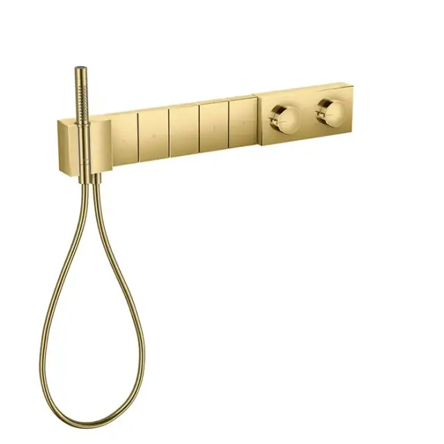 Axor Edge Смеситель для душа 680/100, встраиваемый, термостат, на 5 источников, с ручным душем, внешняя часть, цвет: золото