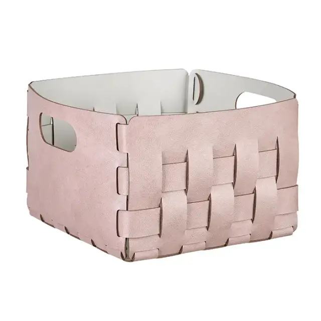 ADJ Корзинка Bottega, 25x25xH20 см., цвет: пепельная роза/устричный