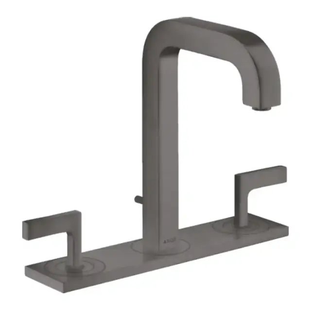 Axor Citterio Смеситель для раковины 170, на 3 отв., ручка: рычаг, с панелью, с донным клапаном, цвет: шлифованный черный хром