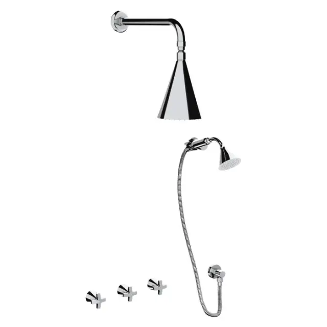 Nicolazzi Star Душевая система, с вехним душем, встраиваемым смесителем, и ручным дуешм, цвет: хром