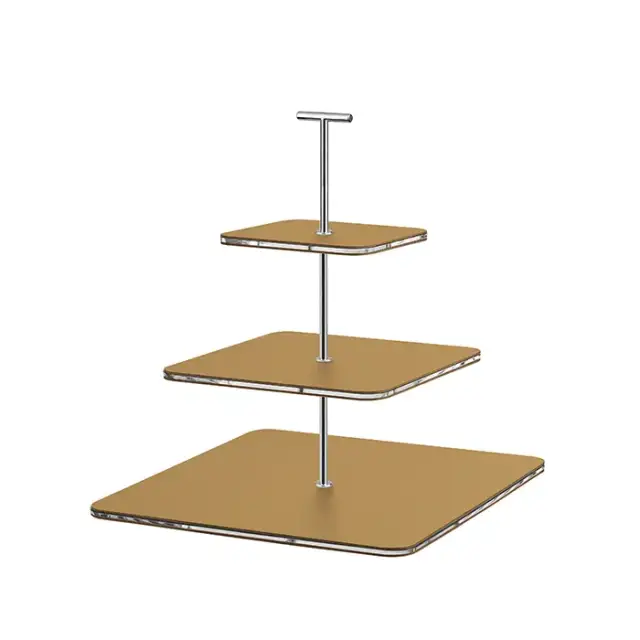 ADJ Сервировочная стойка 30x30xH35см., ручка &quot;Т&quot;, цвет: горчица/фурнитура хром