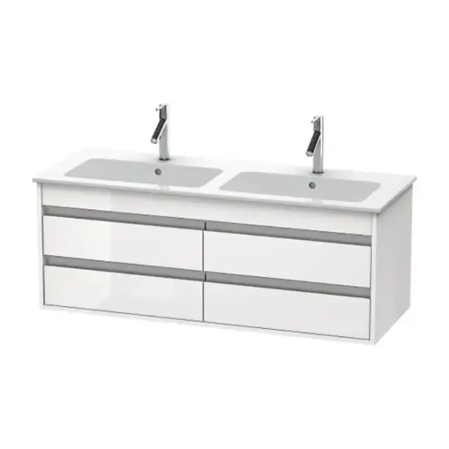 Duravit Ketho Тумба подвесная, 127x47.5х48см., с раковиной, 2 выдв.ящика, цвет: белый глянцевый