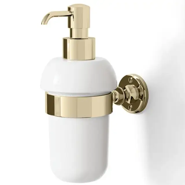 Devon&Devon First Class Дозатор для жидкого мыла, подвесной, белая керамика, цвет: светлое золото