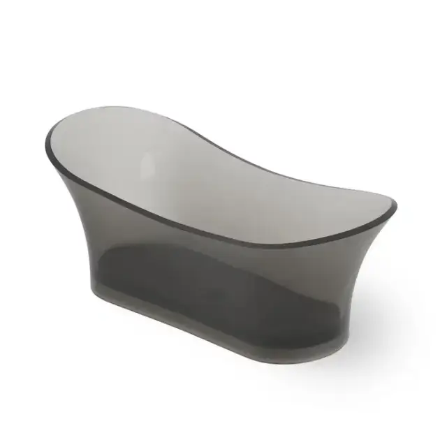 Dea Design Elegant Ванна 175x75x68см., отдельностоящая, Glasstech, прозрачная смола, цвет: Smoky Black R4