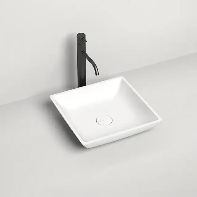 Salini Callista Раковина накладная 38х38х8.5cм, без отв., без перелива, S-Sense, цвет: белый глянцевый