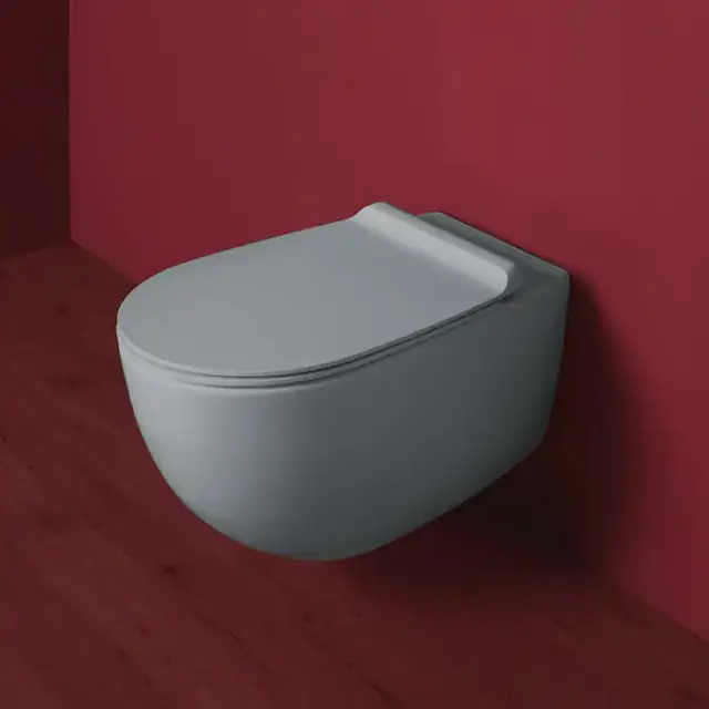 SIMAS Vignoni Унитаз подвесной безободковый &quot;Rimless&quot; 56x36.5см, цвет: cemento matt