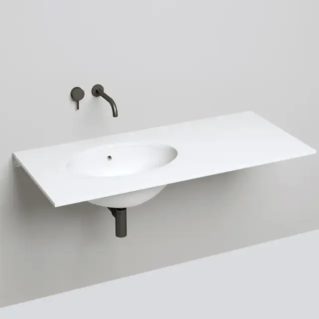 Salini MAREA 12 Раковина врезная снизу 545х375х187мм, без отв. под смес, с ПЕРЕЛИВОМ, материал: S-Sense, глянцевый, белый.