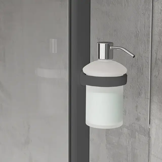 Novellini Giada Дозатор для жидкого мыла, подвесной, для профиля,цвет: черный матовый