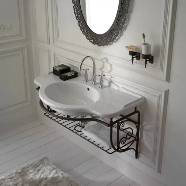 Globo Paestum Консоль подвесная 110x60x60см, с раковиной на 1 отв, цвет: состаренный металл