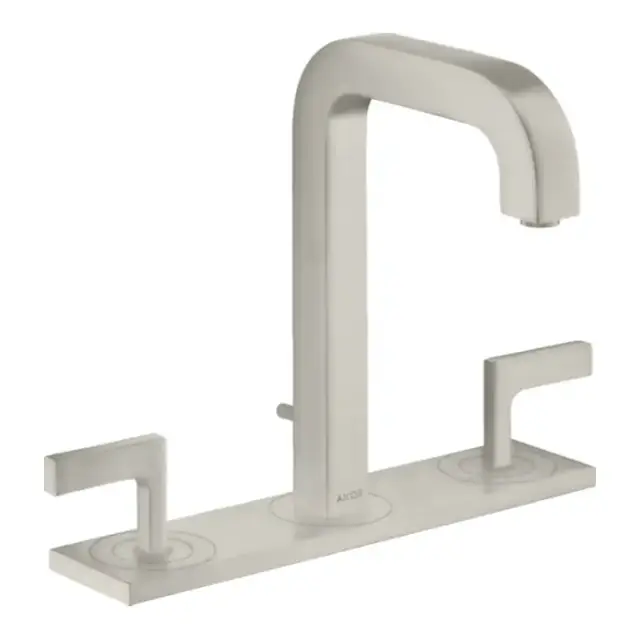 Axor Citterio Смеситель для раковины 170, на 3 отв., ручка: рычаг, с панелью, с донным клапаном, цвет: сталь