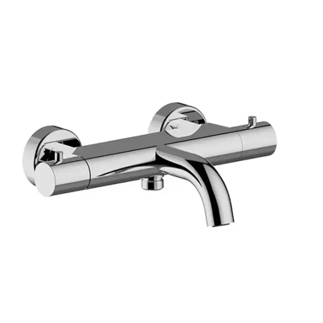 Carimali Rigoletto Смеситель для ванны, настенный, термостатический, 2 потока, латунные ручки, цвет: хром