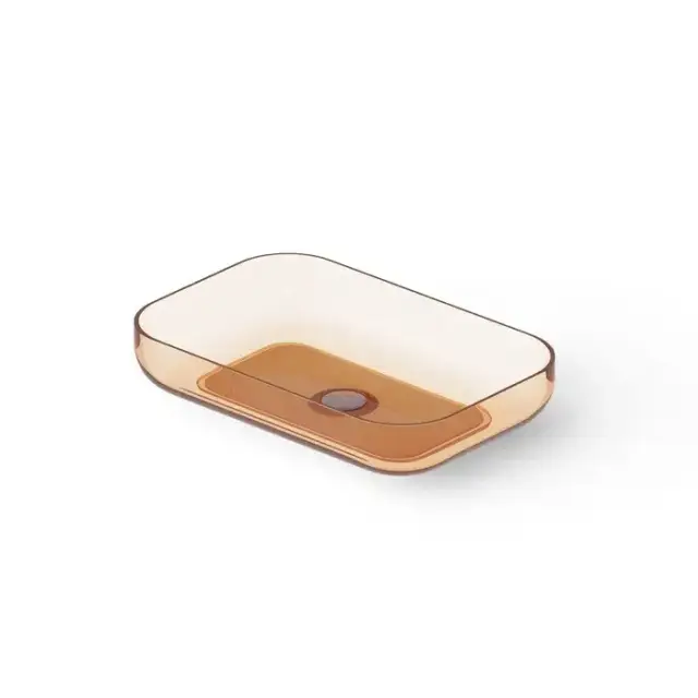 Dea Design Washbasins Раковина 58х38х12см., накладная, без отв., Glasstech, прозрачная смола, цвет: Sunset R1