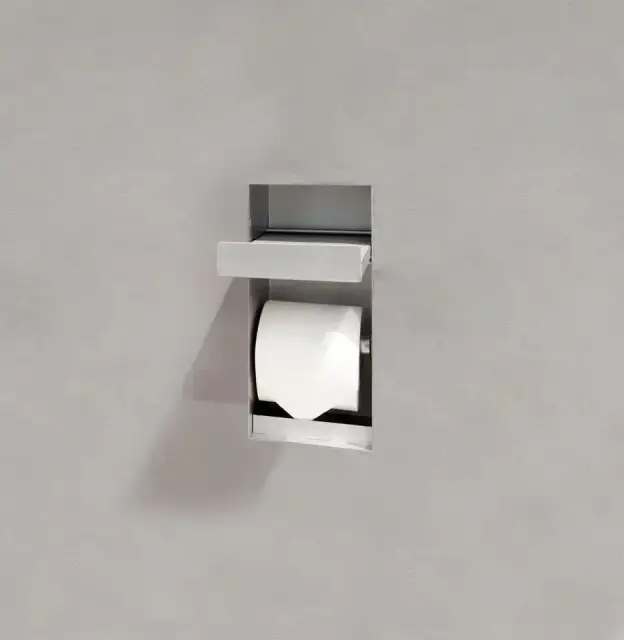 Antonio Lupi Sesamo Держатель для туалетной бумаги, встраиваемый в стену, 25х15х19.8 см, из нержавеющей стали AISI 304, отделка алюминий