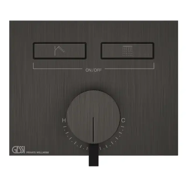 Gessi Hi-Fi Смеситель для душа, с включением до 2 источников одновременно, внешняя часть, цвет: Black Metal Brushed PVD