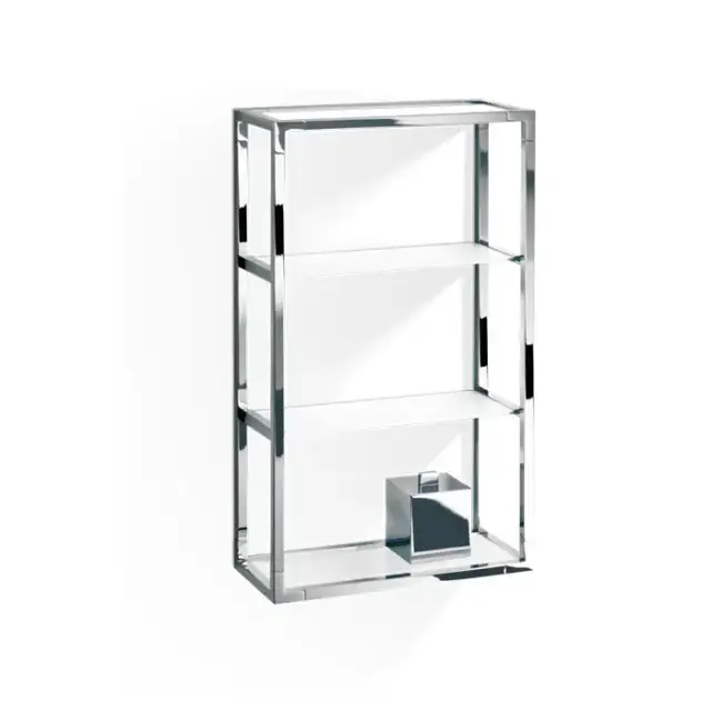 Decor Walther ET 6 Шкафчик открытый 35x15x60см, стекло белое, подвесной, цвет: хром