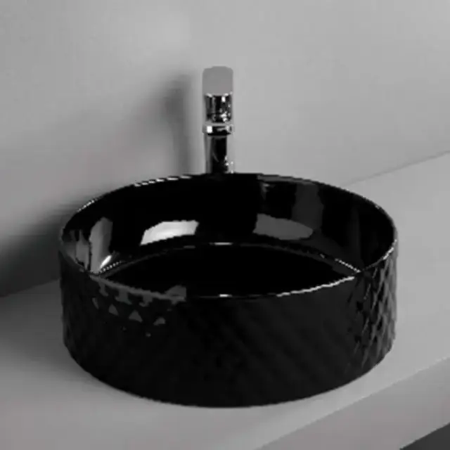 Artceram Rombo Раковина 44 см, без отв., без слив-перелива, цвет: черный глянцевый