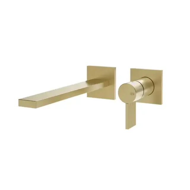 Gessi Inverso Rigato Смеситель для раковины, настенный, цвет: Brass Brushed PVD