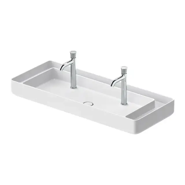 Duravit Bento Starck Box Раковина накладная 114.5х46см, с 2 отв., HygieneGlaze, цвет: белый глянцевый