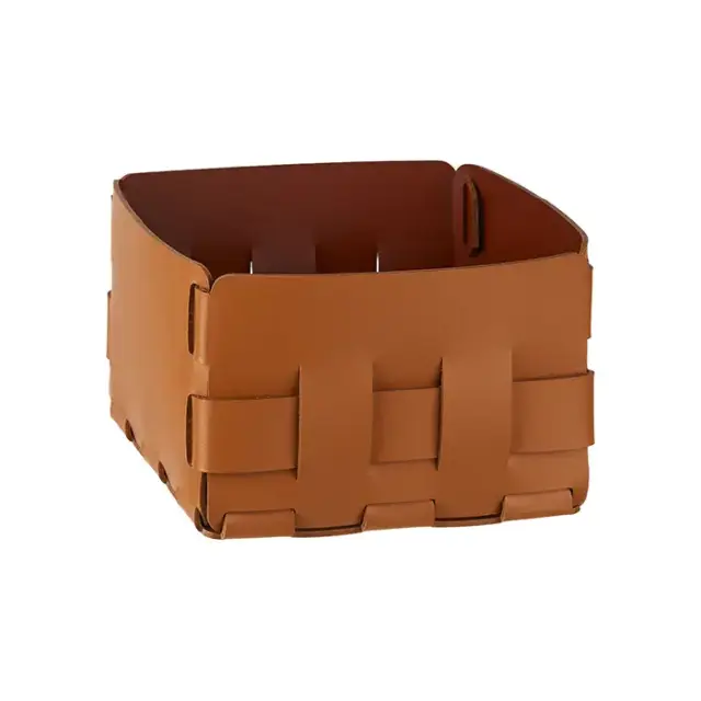 Colombo Adj Корзинка Mini Bottega, 19x19H13 см, цвет: коньяк/бордо