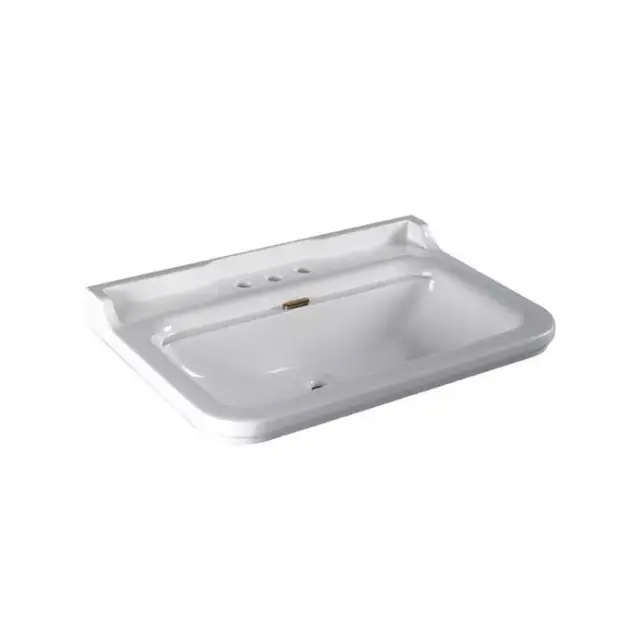 Kerasan Waldorf Раковина 80х55 см, 3 отв., керамическая, цвет: белый/бронза