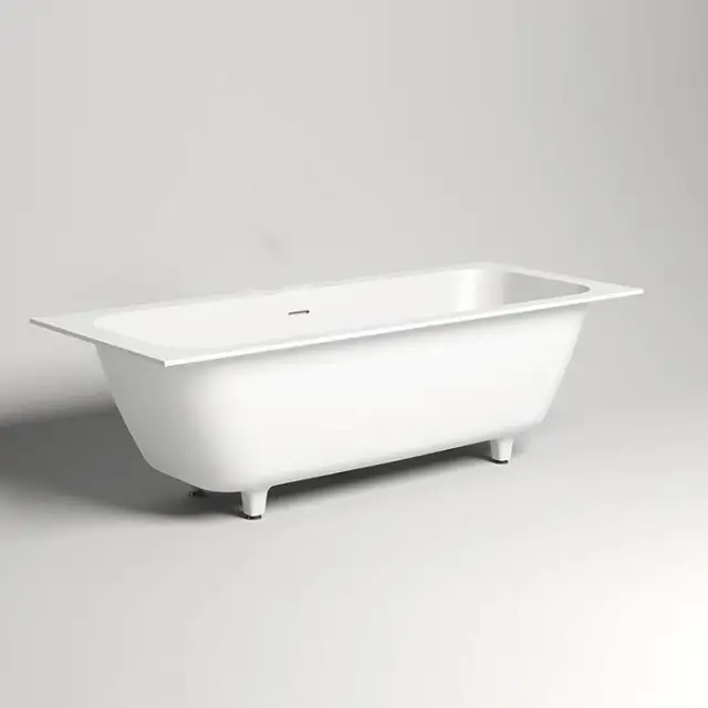 Salini Orlanda Axis Встраиваемая ванна на ножках 180х80х60cм., материал: S-Stone, цвет: белый матовый