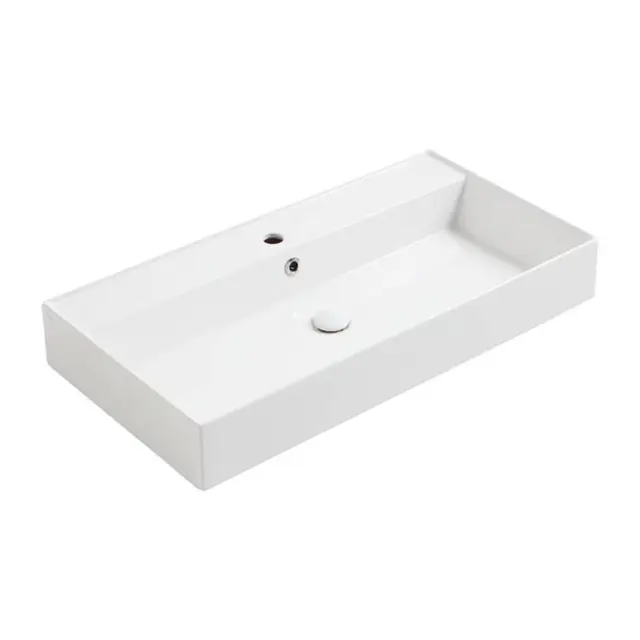 Simas Agile Раковина 91х46 см, 1 отв., подвесная, с переливом, цвет: белый матовый