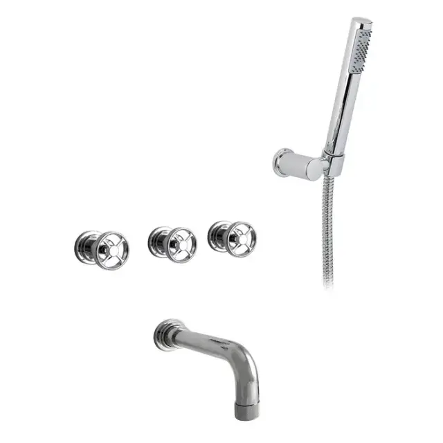 Nicolazzi Arena Смеситель для ванны с изливом из стены встраиваемый на 4 отверстия, излив: 190 мм, цвет: хром