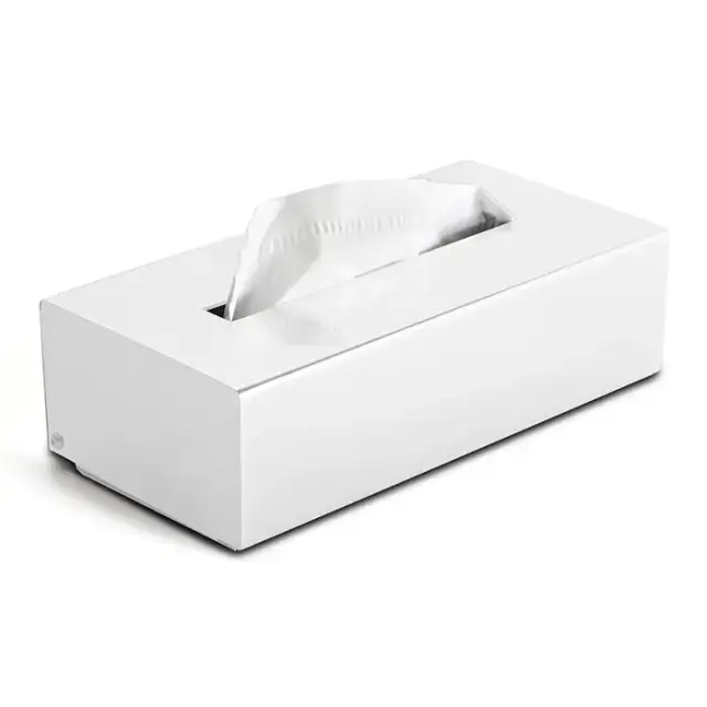 3SC Metal Tonda Контейнер для бумажных салфеток, 26х13хh7 см, прямоугольный, настольный, цвет: белый матовый