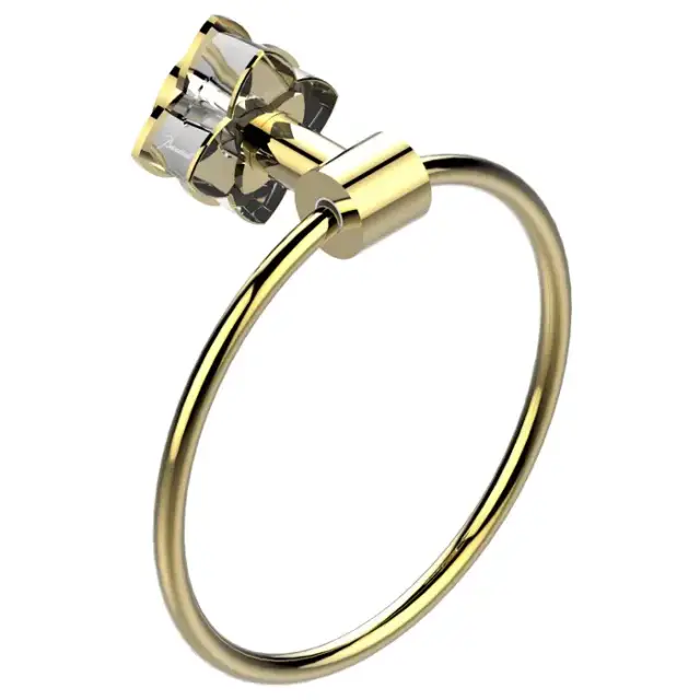 THG Pétale de cristal clair liseré doré Полотенцедержатель - кольцо 18см., подвесной, цвет: золото/прозрачный хрусталь